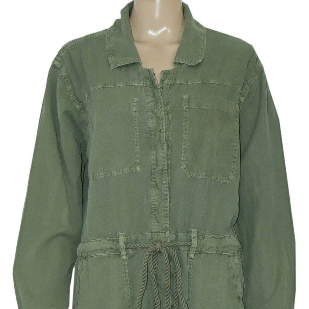 Free People Quinn Coveralls Jumpsuit Button Up Green New - Picture 7 of 8